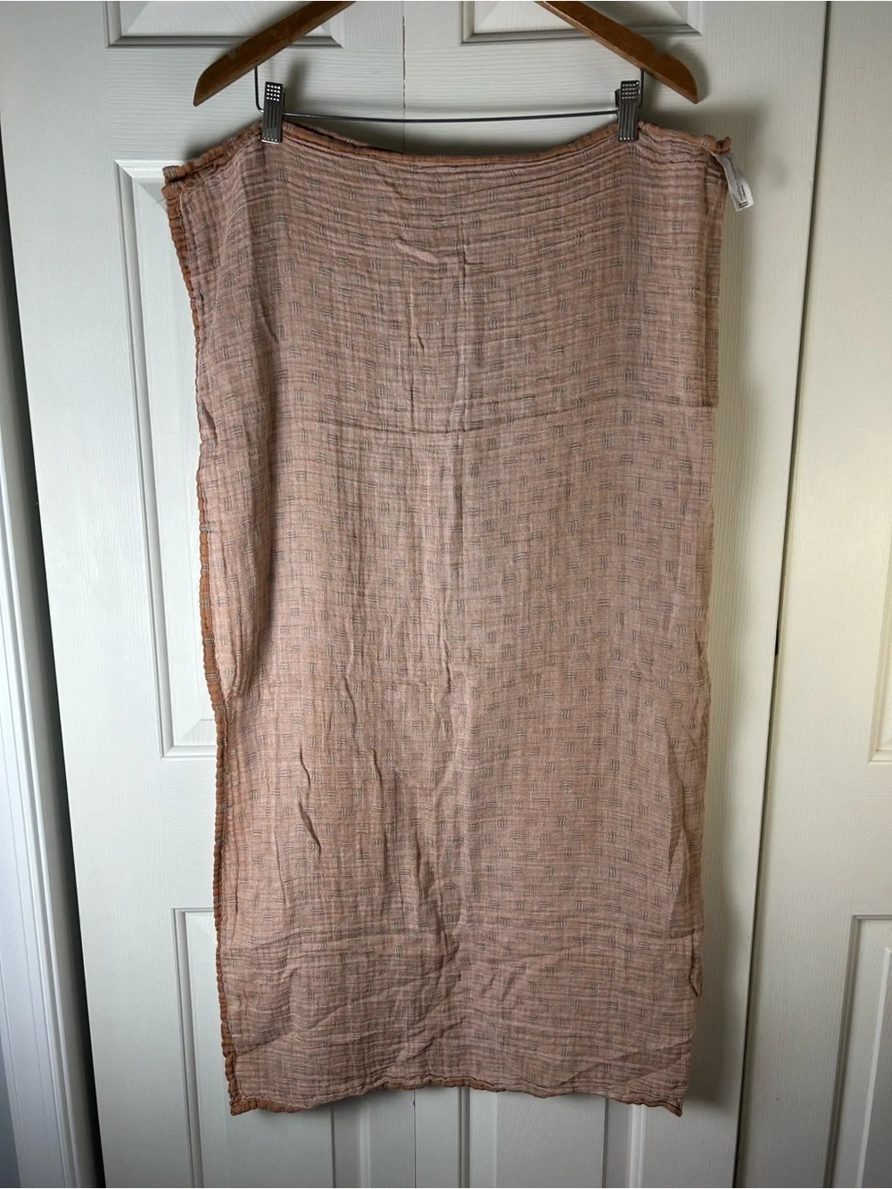 Gerber Modern Moments Baby Swaddle Blanket Gray Print Rust Brown Muslin Cotton